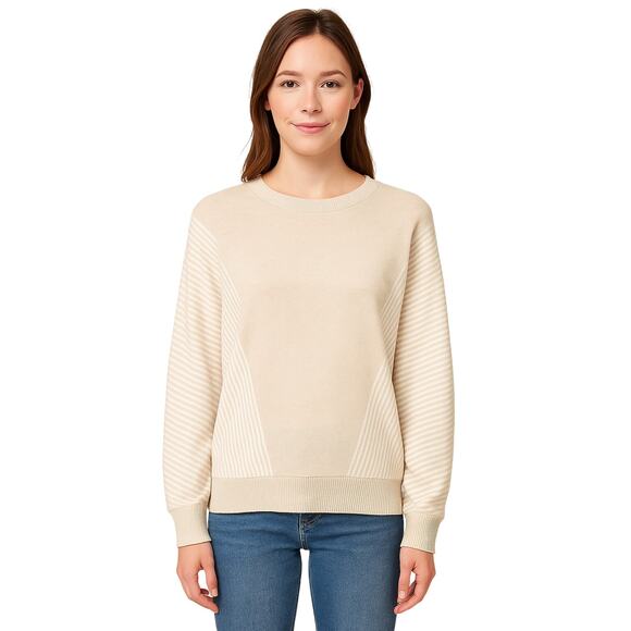 NWT Autumn Skye sz M beige slub Batwing knit sweater Neutral winter warm NEW - Picture 1 of 8